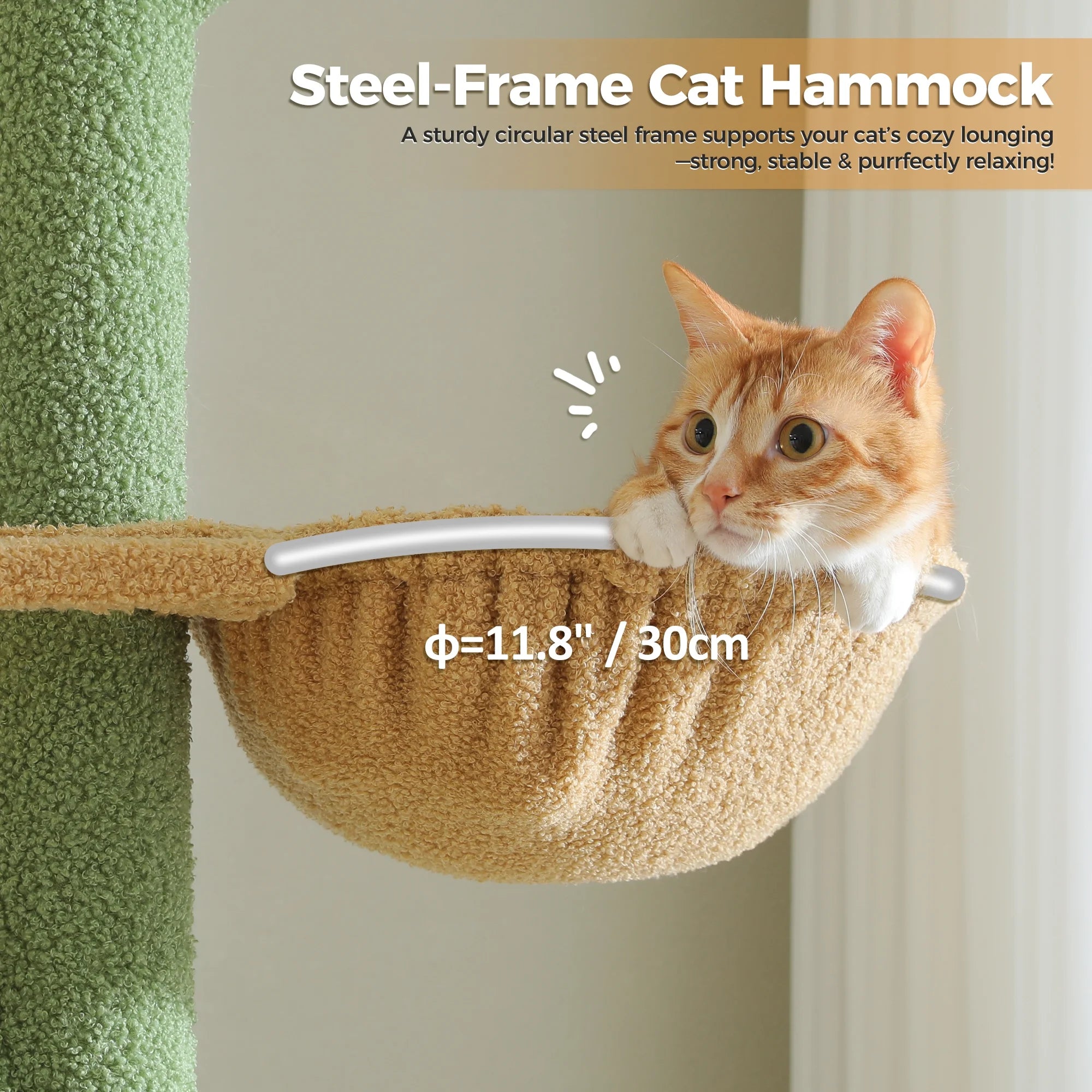 Tall Cat Tree Cactus Floor to Ceiling Cat Tower 95-108" Sisal Scratching Post for Indoor Cats